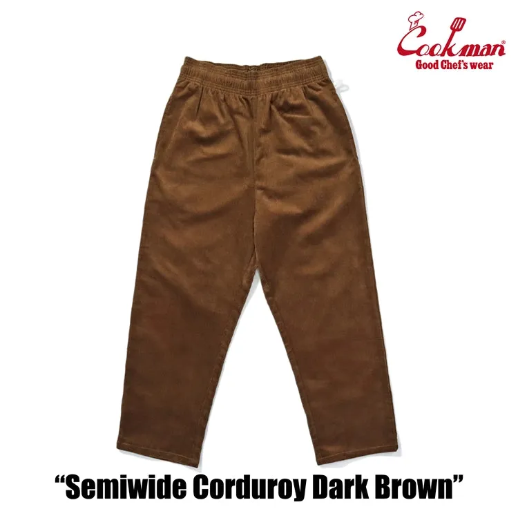 Cookman Chef Pants Semiwide - Corduroy : Dark Brown