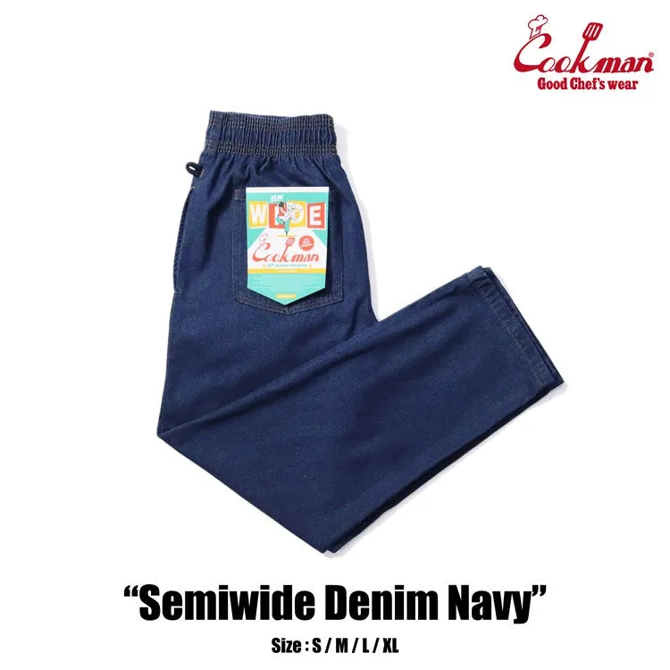 Cookman Chef Pants Semiwide- Denim : Navy