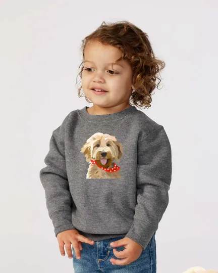 Custom Kid/Youth Dog Sweatshirt, Custom Dog Photo Portrait Sweatshirt | Personalized Dog Shirt, Custom Dog Mom Shirt, Dog Lovers Sweatshirt