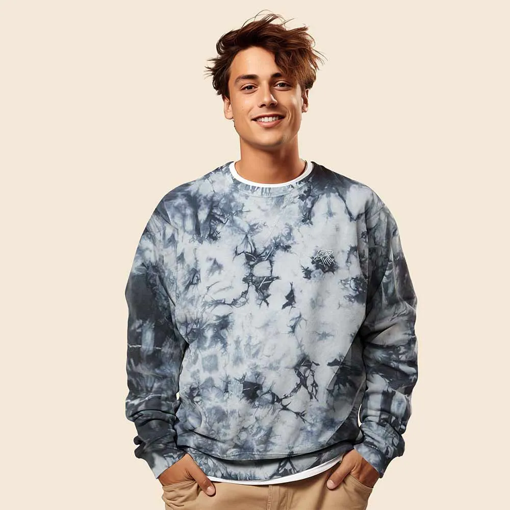 Dalix UFO Tie Dye Crewneck Sweatshirt