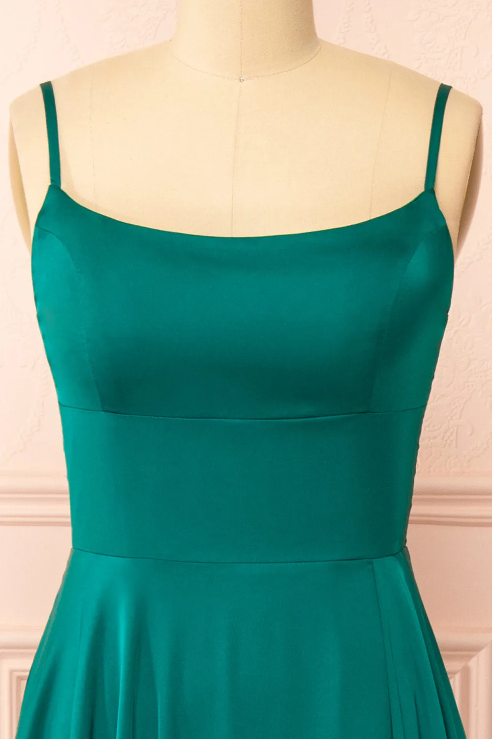 Darcy Green | Maxi Satin Dress w/ Slit