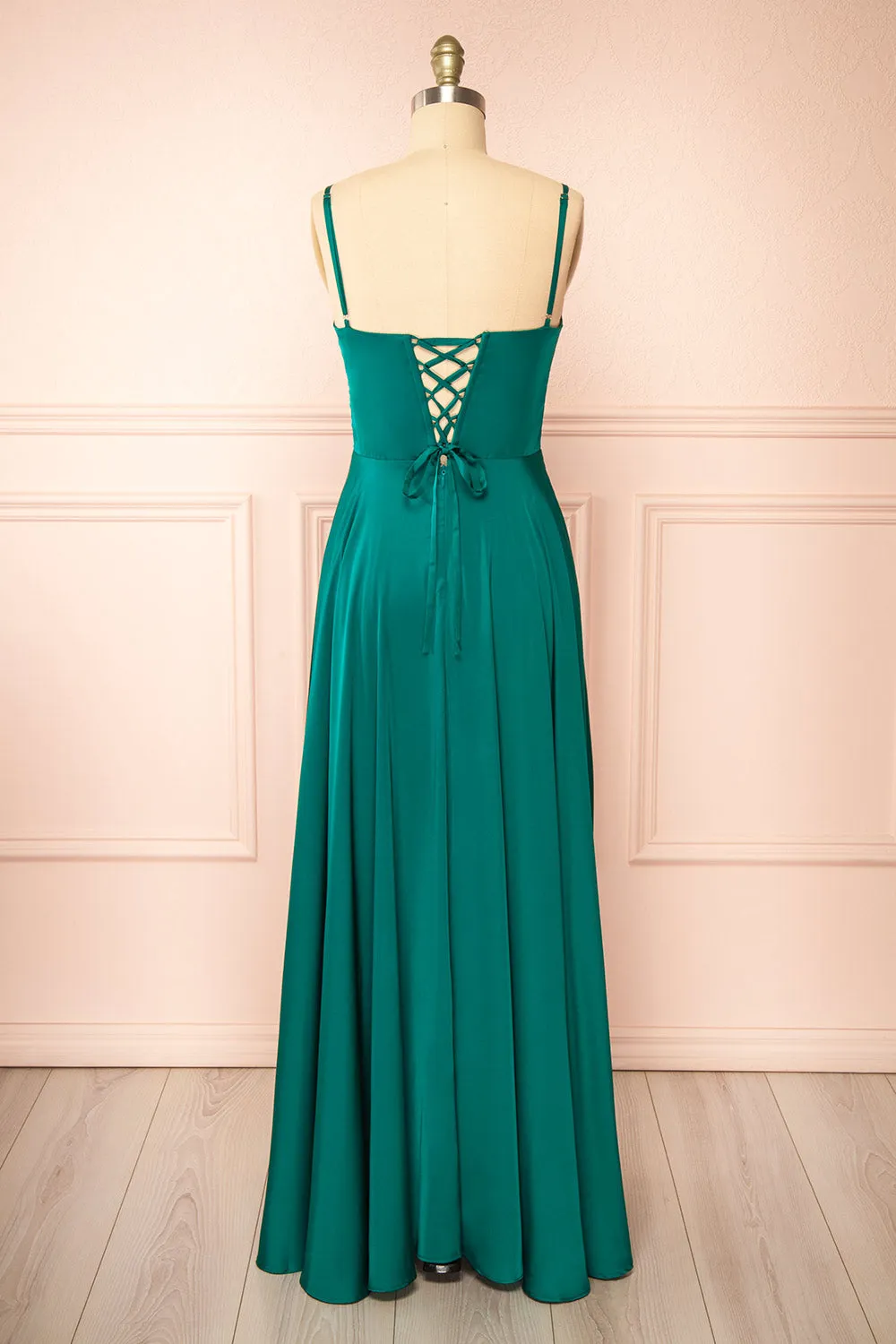 Darcy Green | Maxi Satin Dress w/ Slit