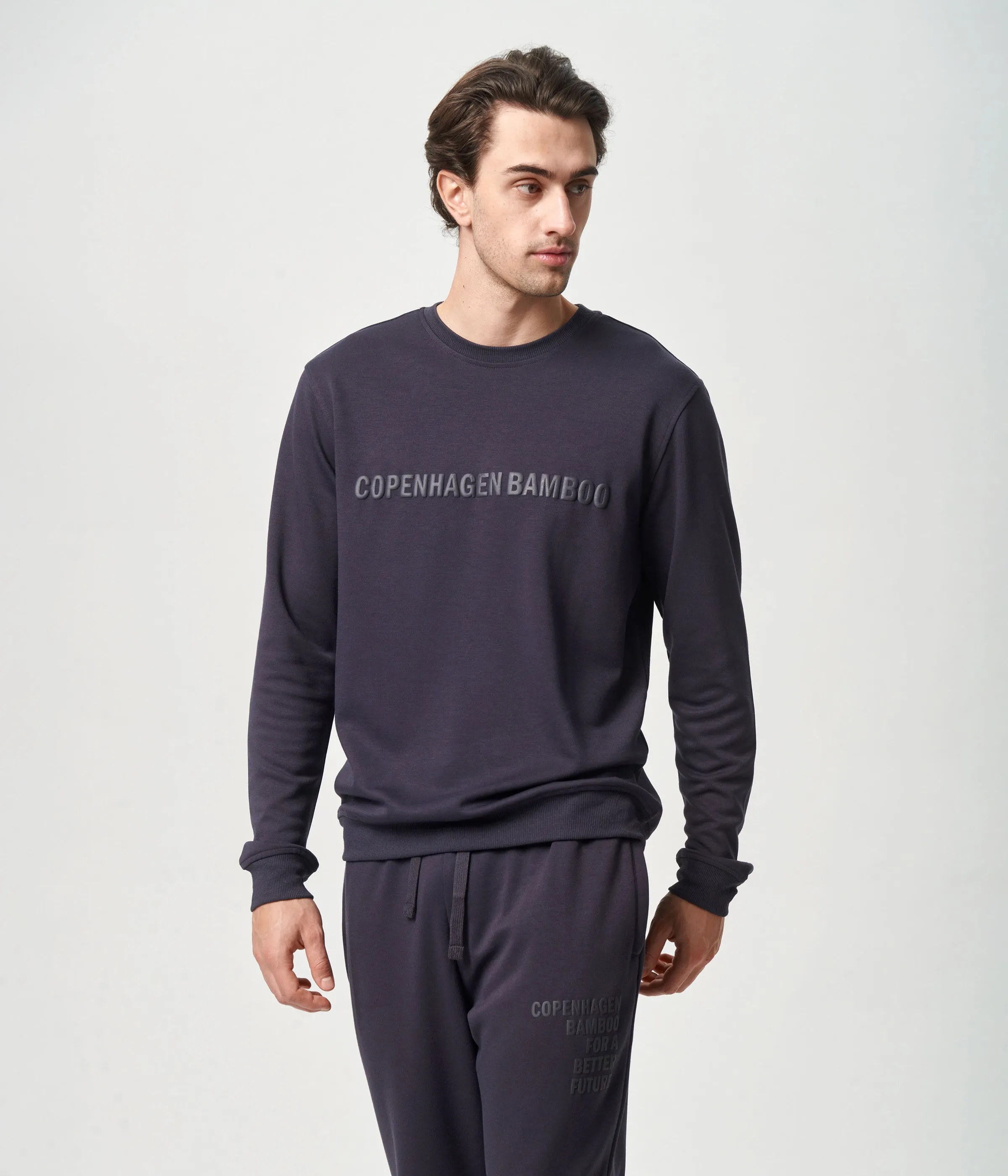 Dark grey bamboo sweatshirt with logo