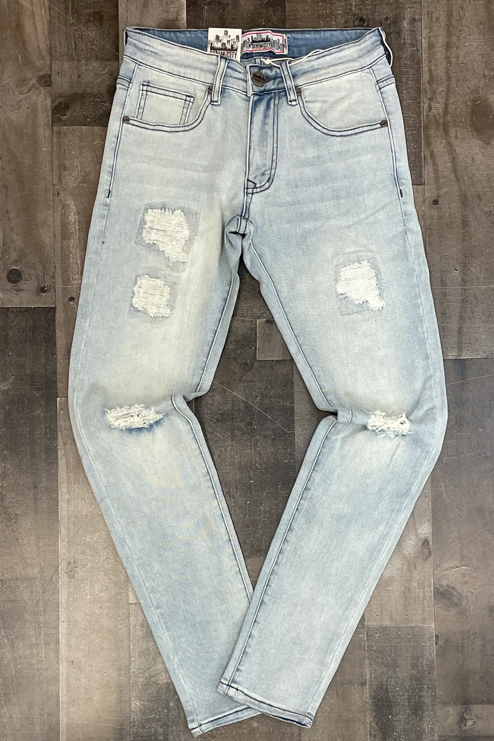 DENIMiCITY- knee rip denim jeans