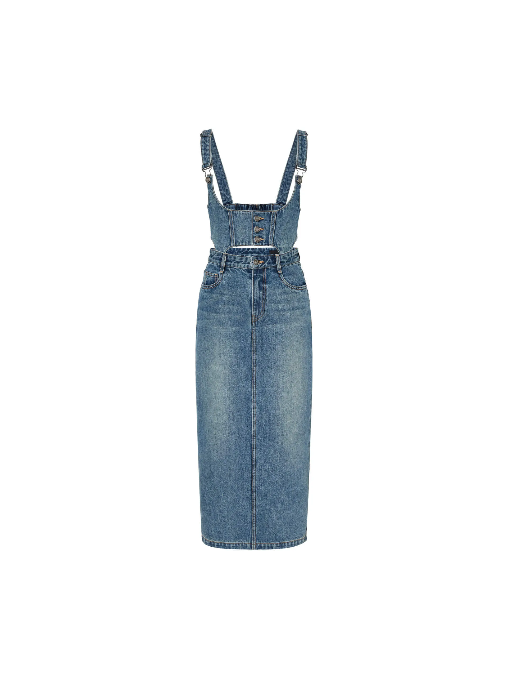 Detachable Detail Denim Dress