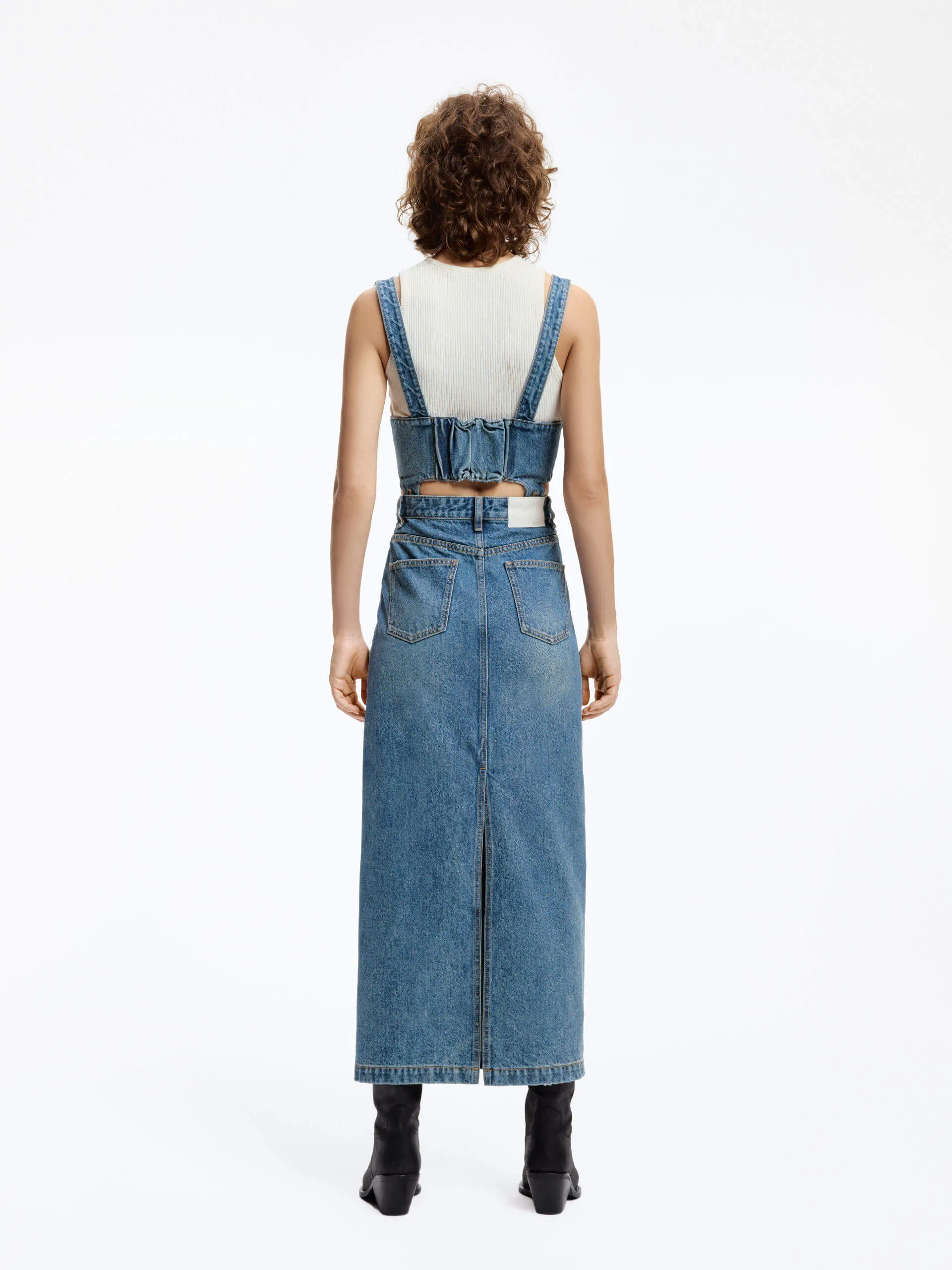 Detachable Detail Denim Dress