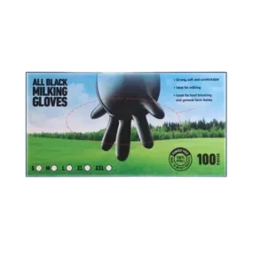 Disposable Dairy Gloves Box 100 Black