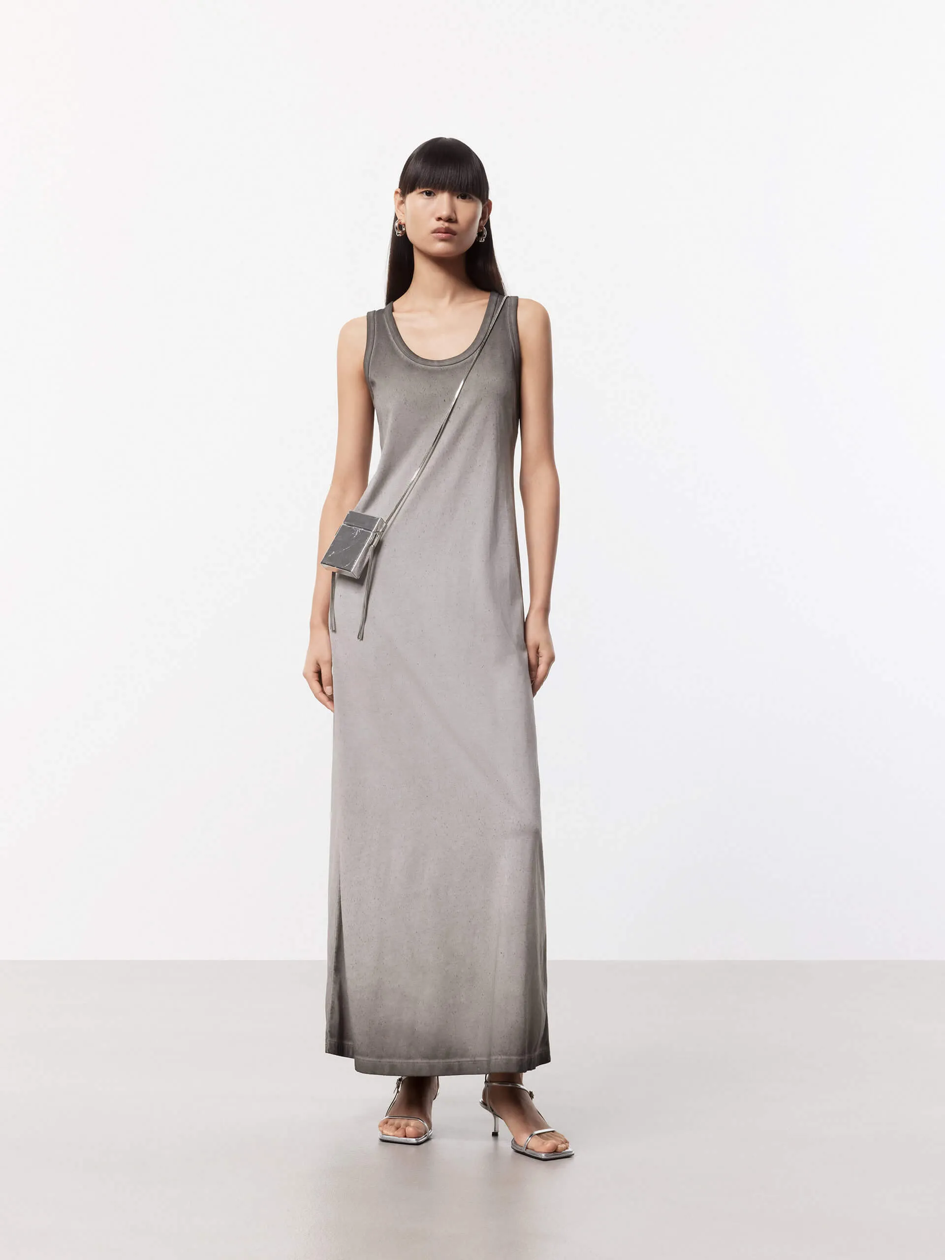 Distressed Maxi Tank Dress