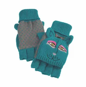 Dog Flip Mittens - Teal