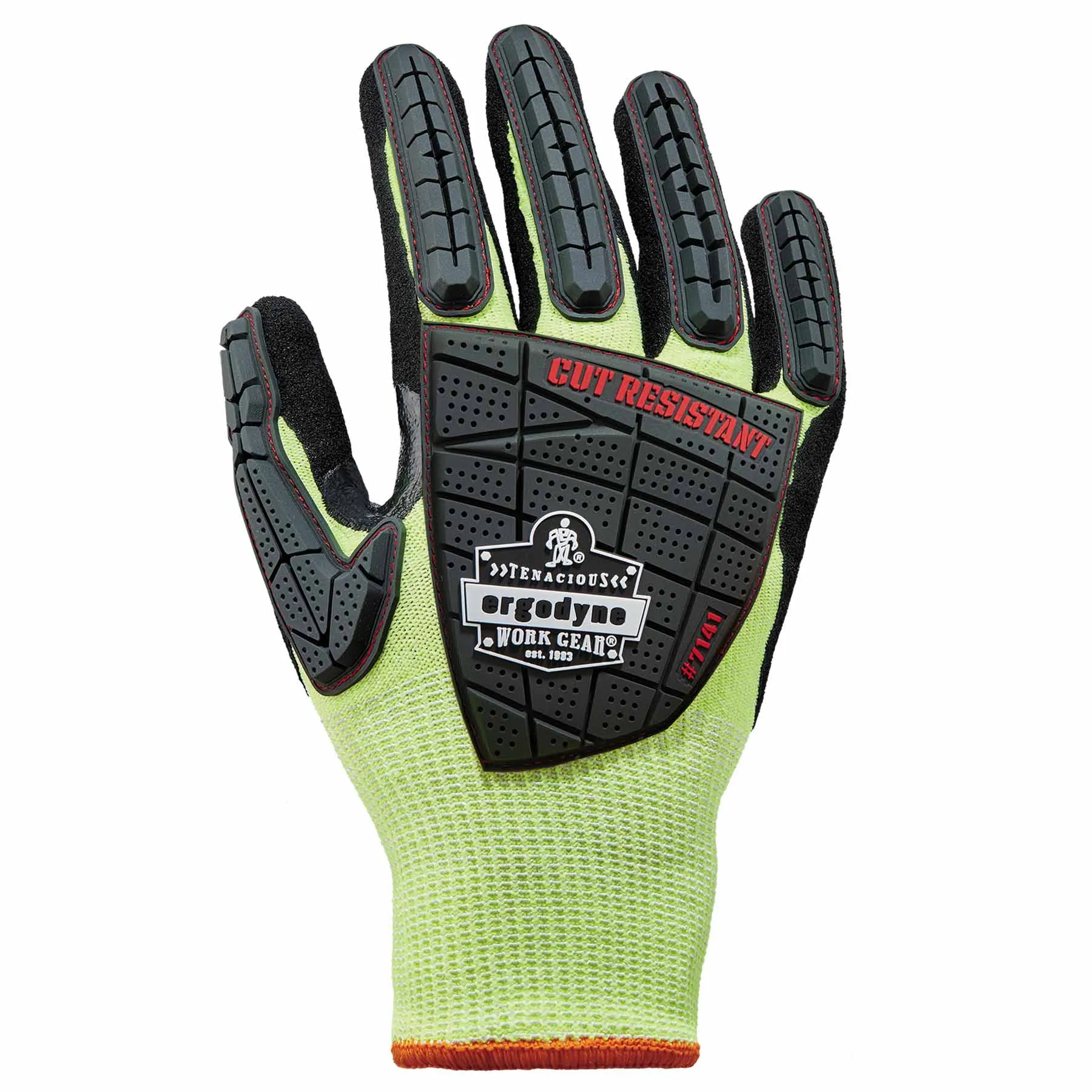 Ergodyne 17834 7141-CASE L Lime ANSI A4 DIR Nitrile-Coated CR Gloves 72-Pair