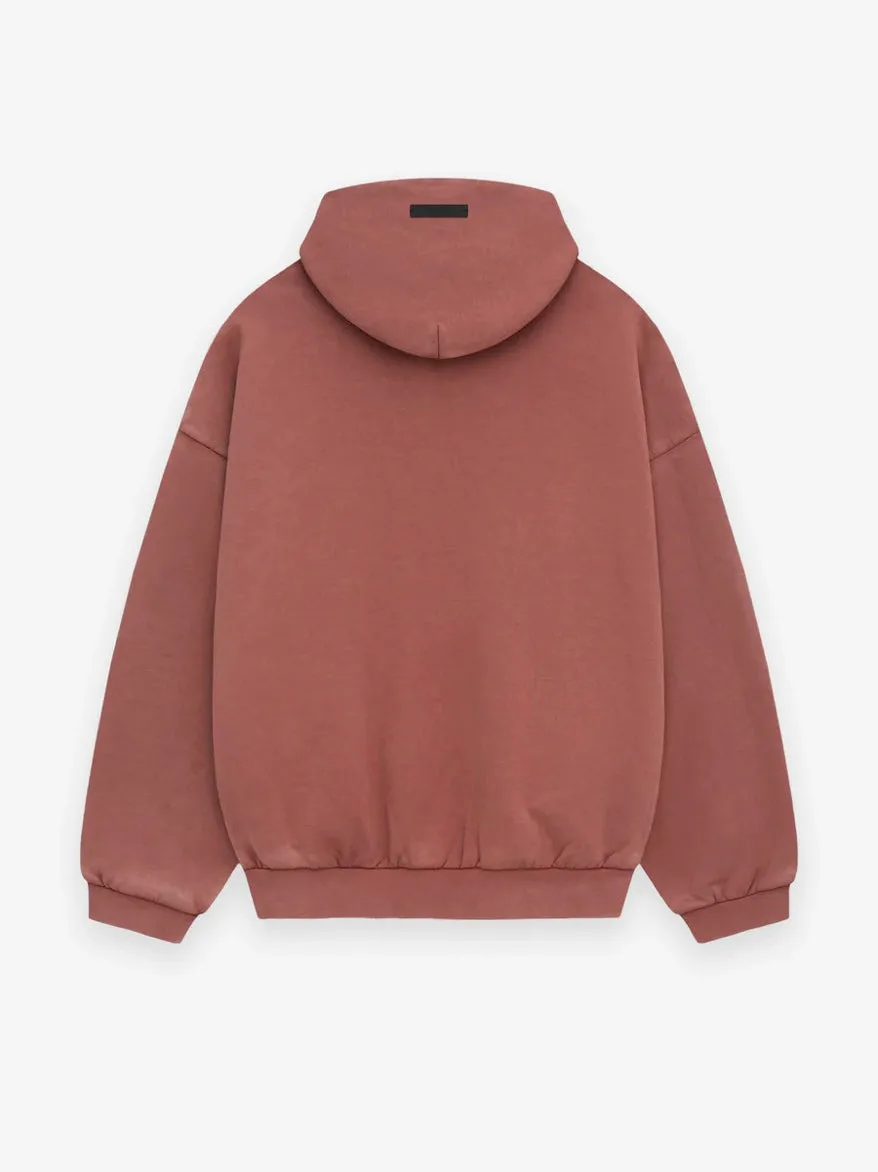 ESSENTIALS HEAVY FLEECE HOODIE - CRIMSON