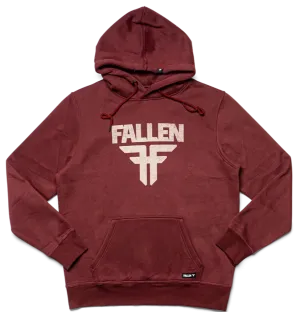 Fallen Insignia Hoodie, Crimson Off White