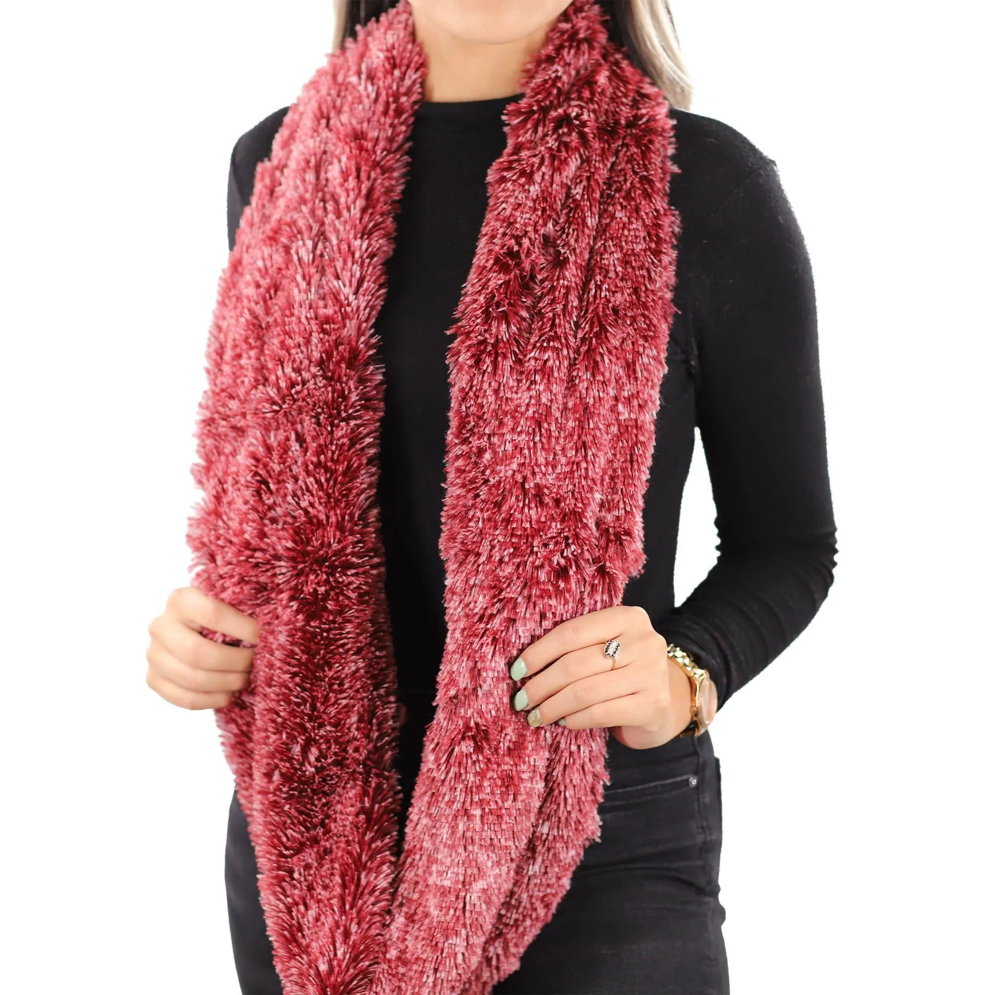 Faux Fur Neck Scarf - Pink