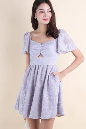 FIDELIA FLUTTERS CUT-OUT DRESS IN LILAC