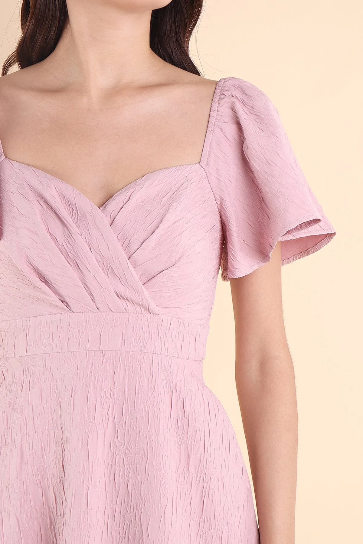 FIORA SLEEVE MIDAXI DRESS IN PINK