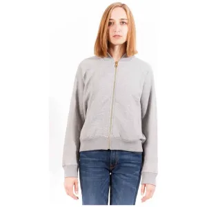 Gant Chic Gray Zippered Cotton Sweatshirt with Logo