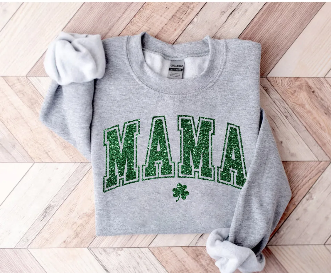 GlitterSt. Patricks Day Sweatshirt - Irish Sweatshirt - Shamrock Elbow Patch Sweatshirt - St Pattys Sweatshirt - St Patricks Day Outfit -