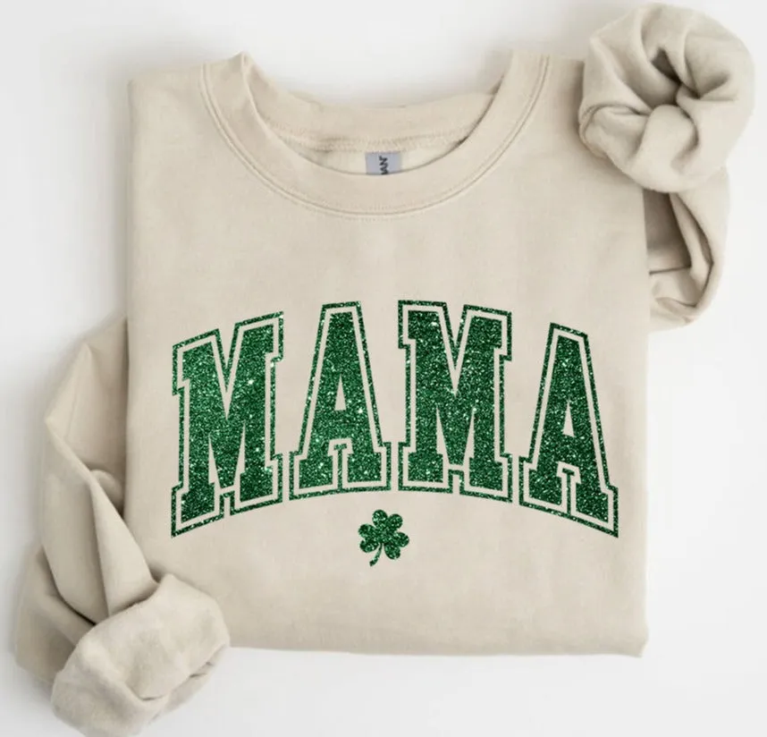 GlitterSt. Patricks Day Sweatshirt - Irish Sweatshirt - Shamrock Elbow Patch Sweatshirt - St Pattys Sweatshirt - St Patricks Day Outfit -