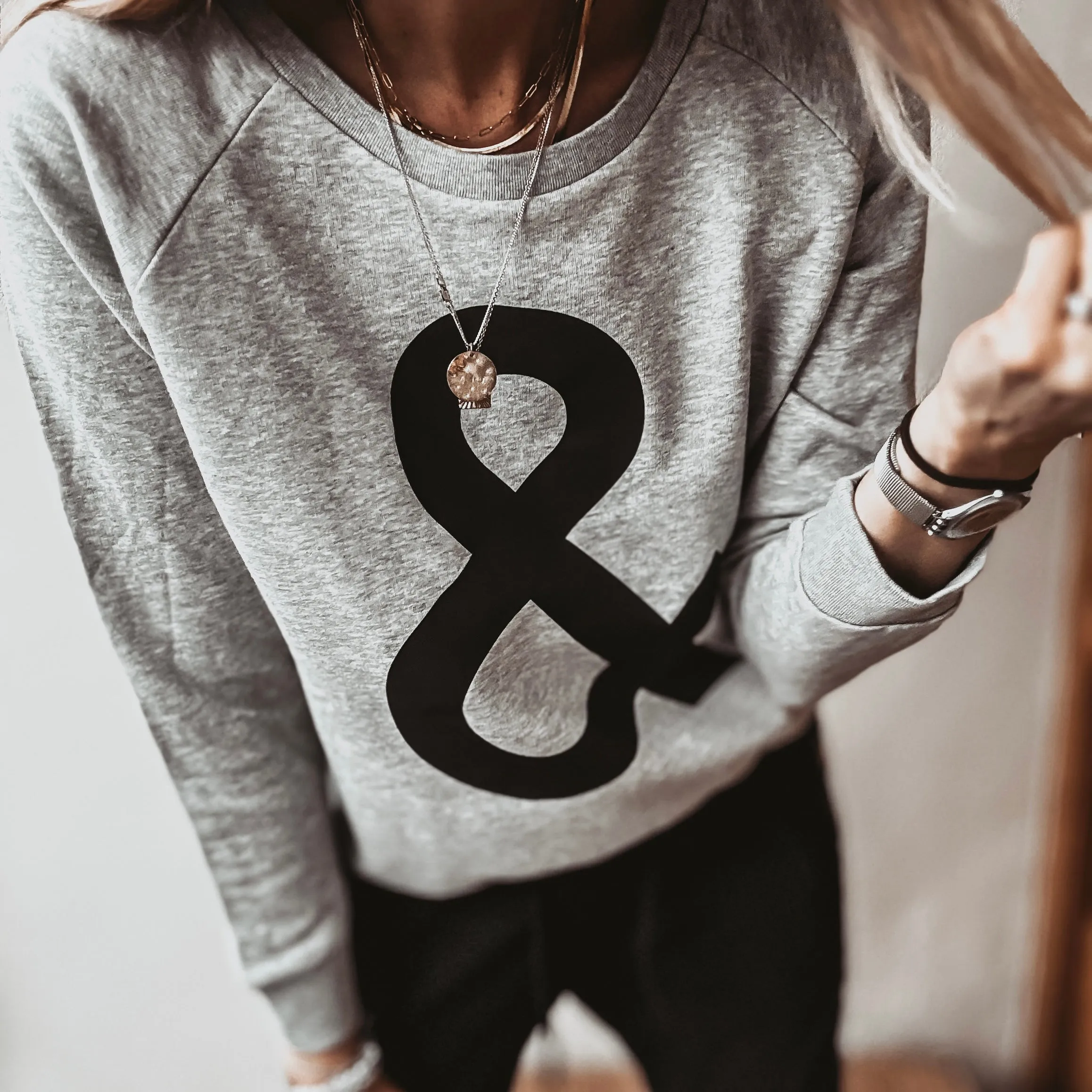 GREY Ampersand sweatshirt *relaxed style* NEW