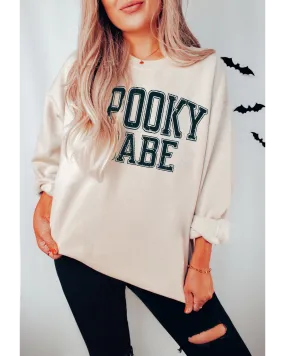 Halloween Spooky Babe Crewneck Sweatshirt, Women's Cozy Halloween or Fall Pullover