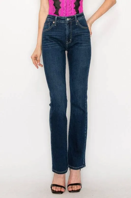 High rise skinny bootcut jeans