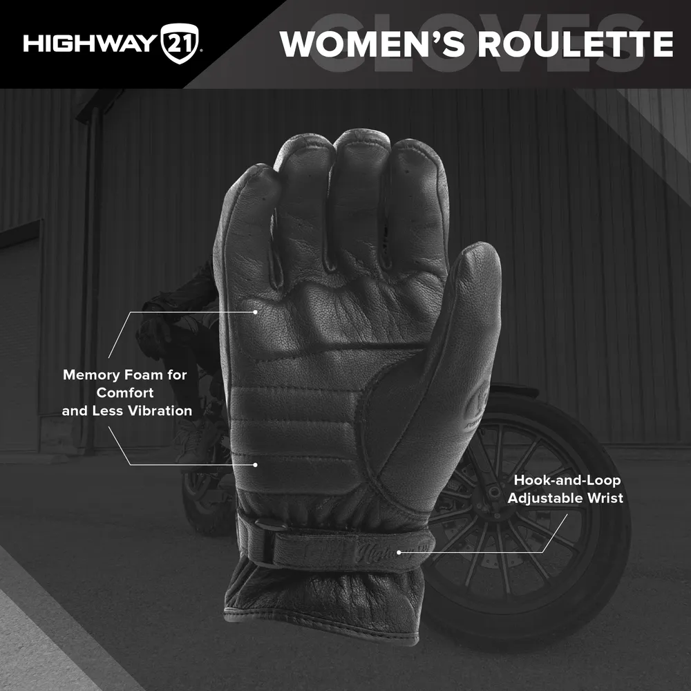 Highway 21 Women's Roulette Motorcycle Riding Gloves