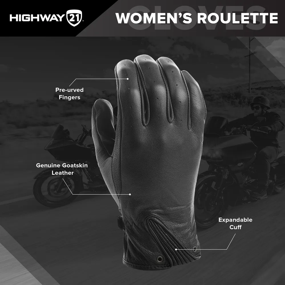 Highway 21 Women's Roulette Motorcycle Riding Gloves