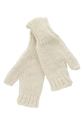 INVERNI ALPINE Baby Alpaca Cream Fingerless Women Wool Gloves