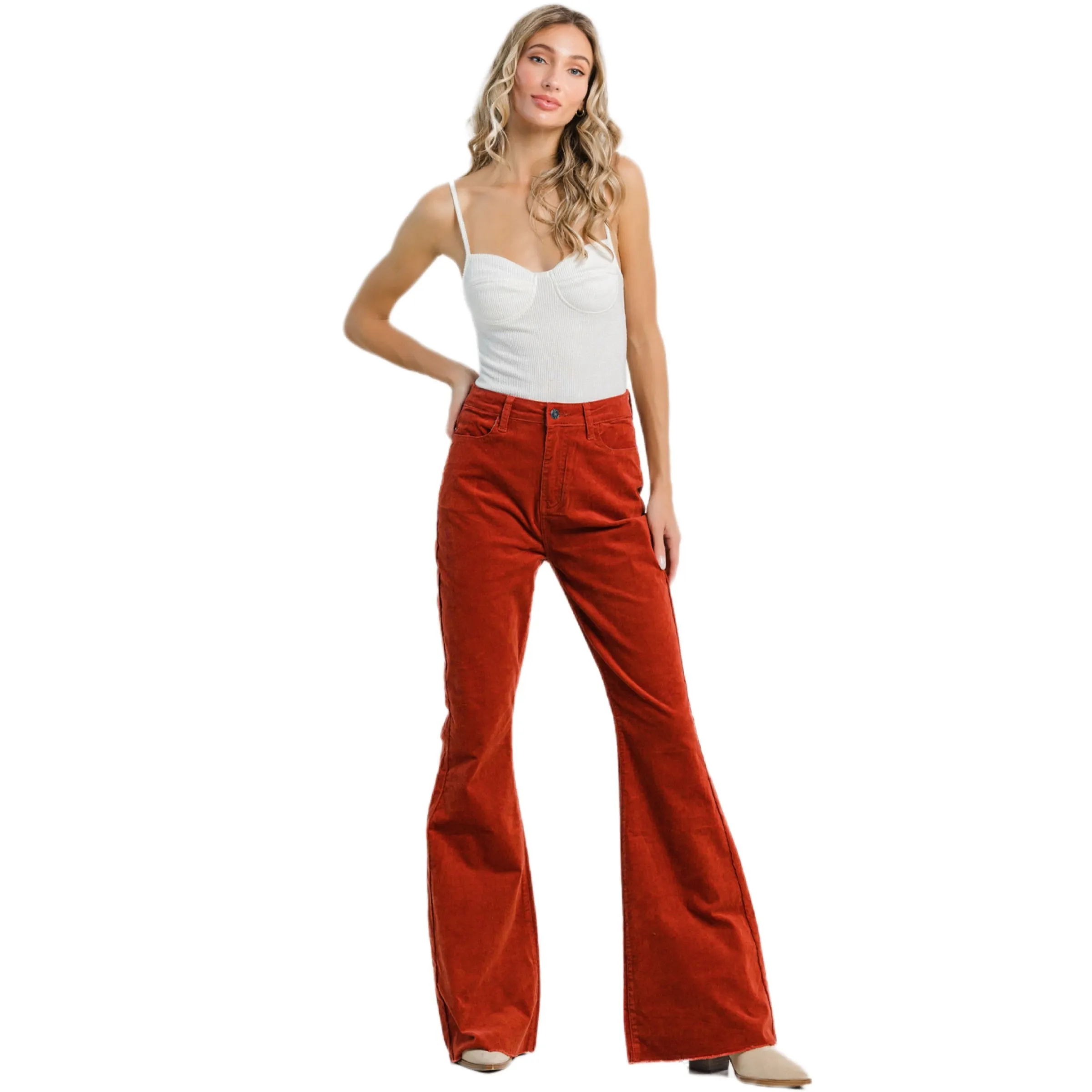 Jelly Jeans Red Rust Corduroy Flare  Size 1, 3, 5, 7, 9, 11, 13