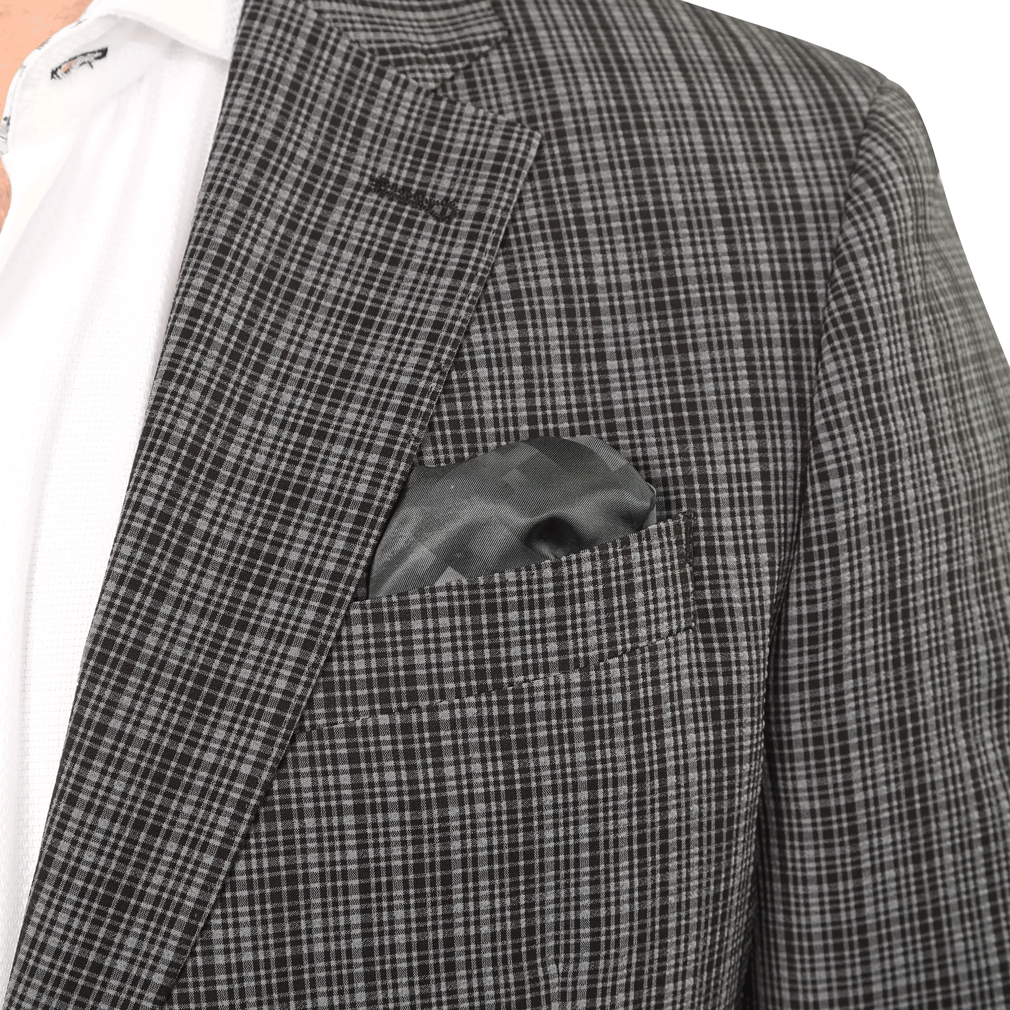 Jett Grey Seersucker Check Blazer