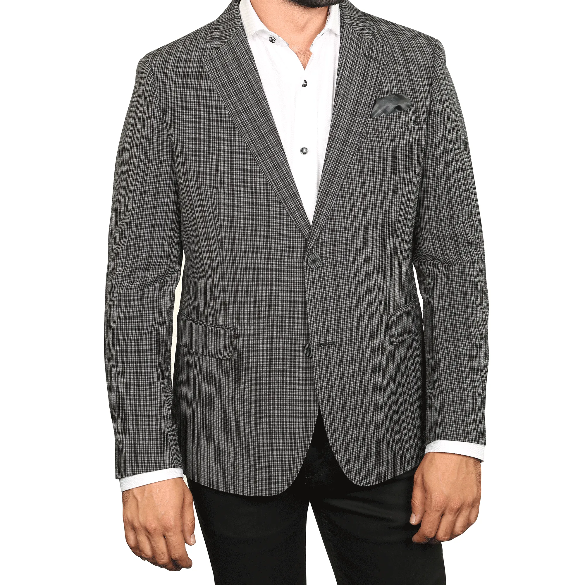 Jett Grey Seersucker Check Blazer