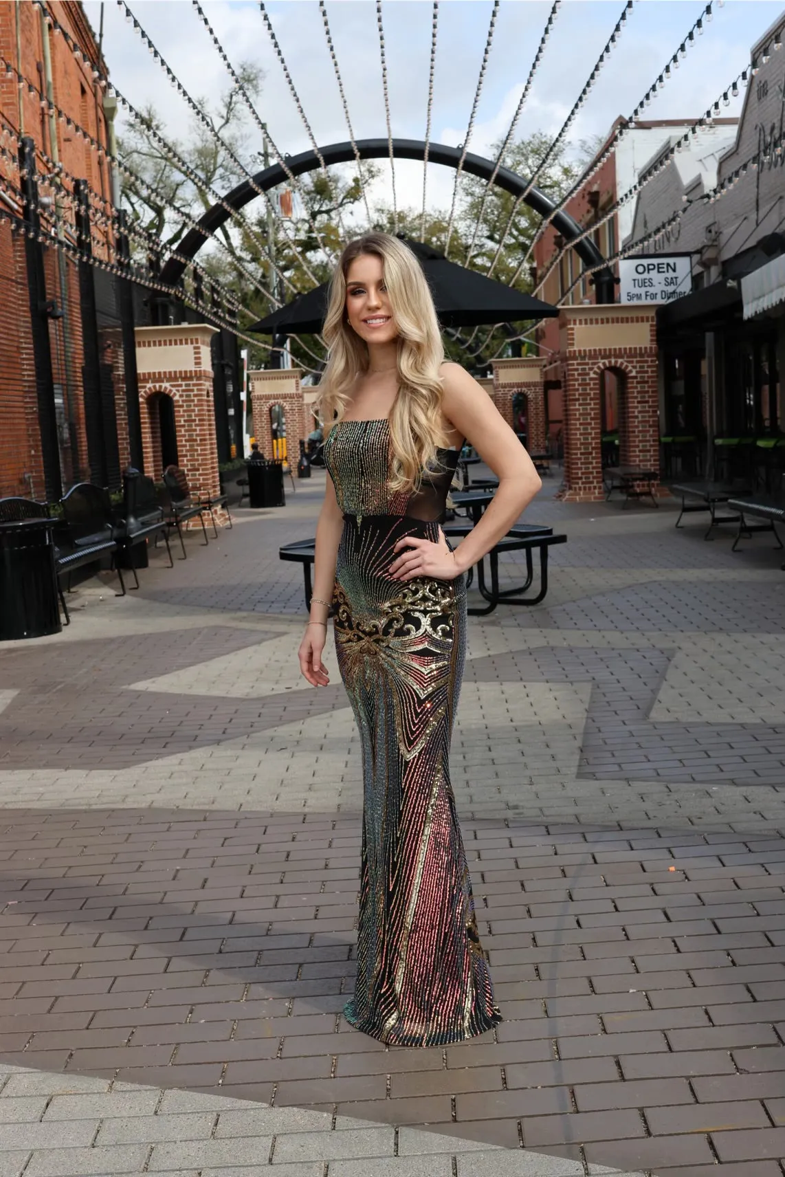 Josie Art Deco Sequins Maxi Dress