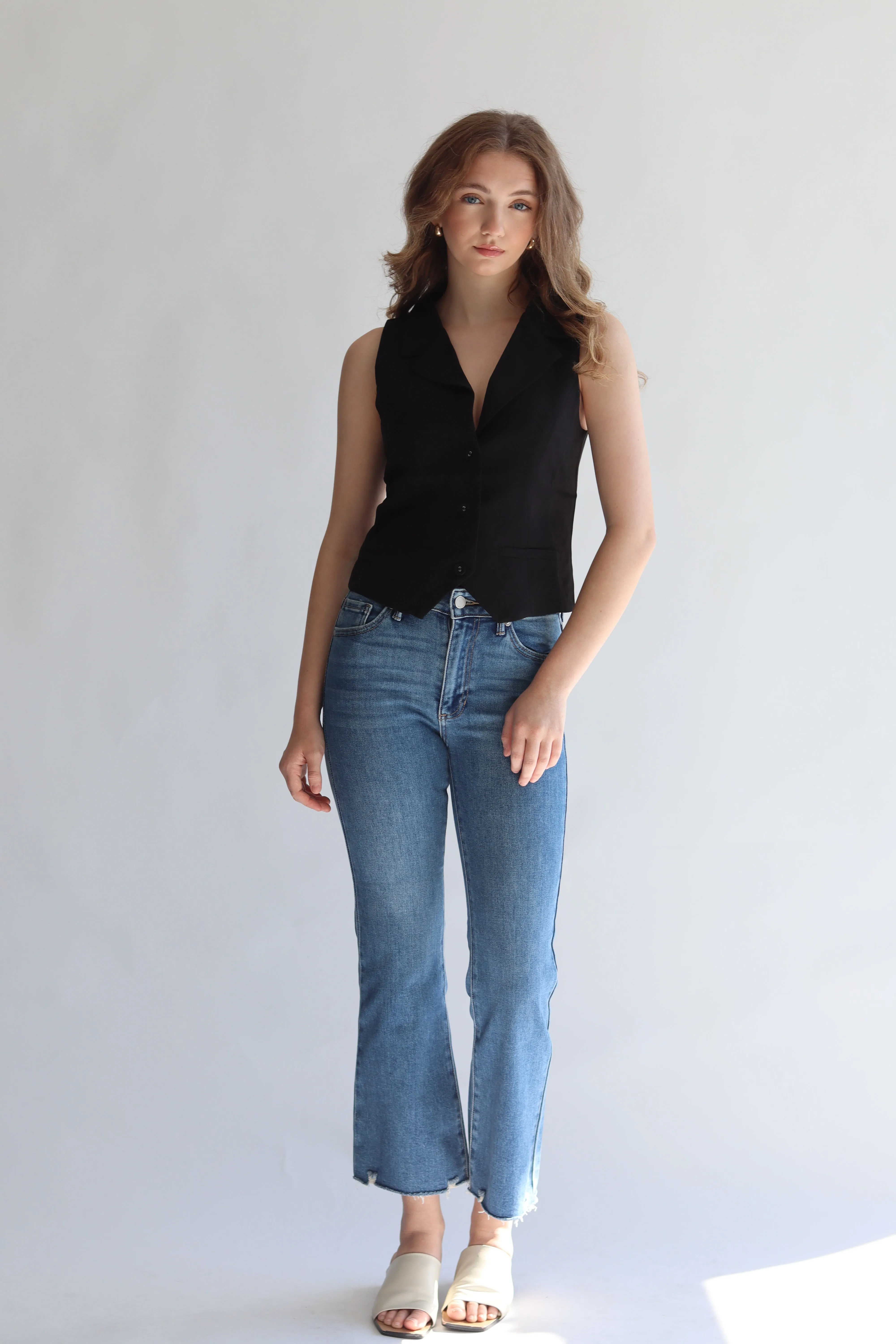 Just Black Clean Crop Flare Denim