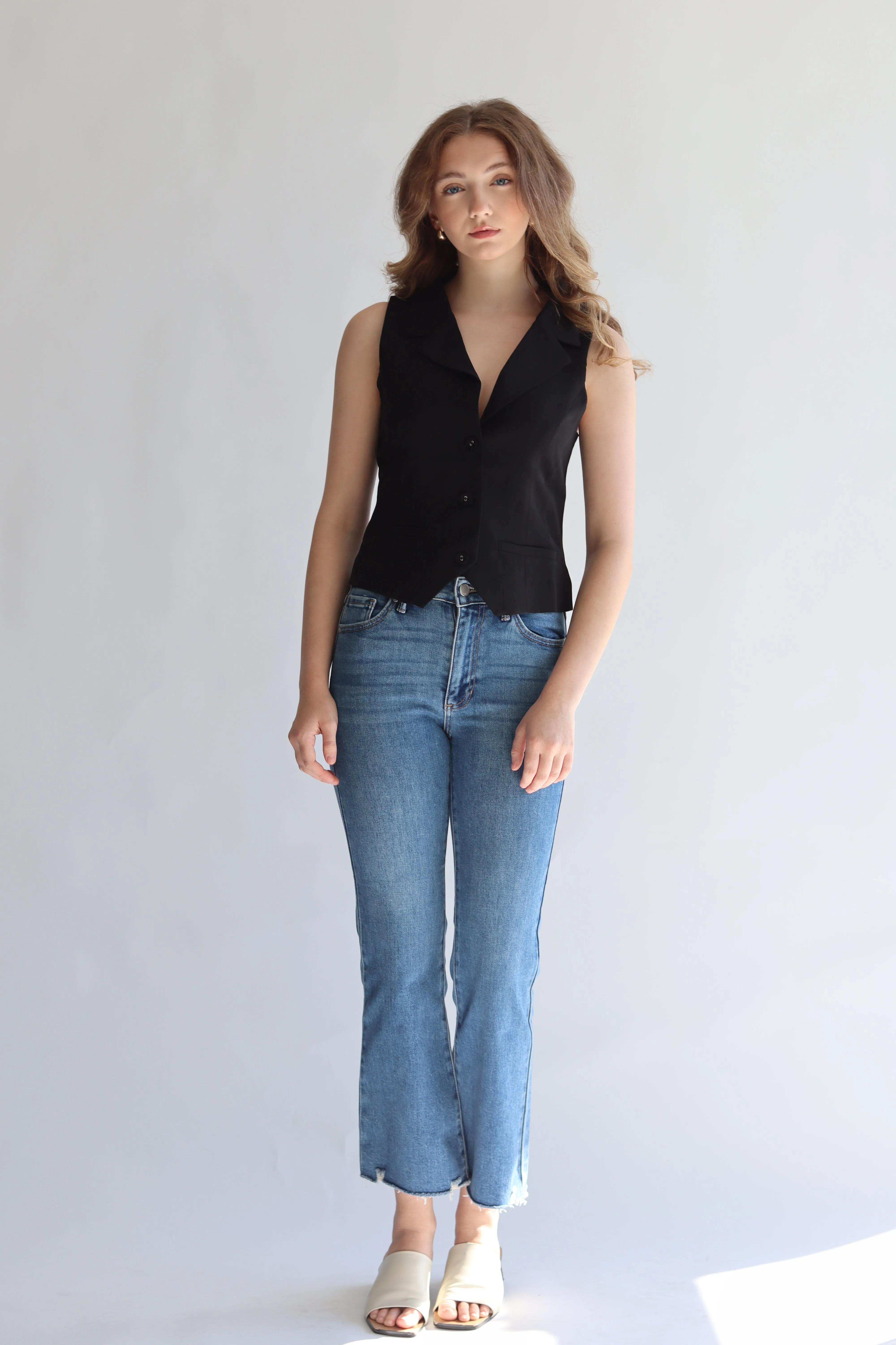 Just Black Clean Crop Flare Denim