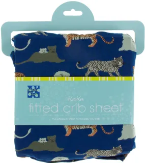 KicKee Pants Flag Blue Big Cats Fitted Crib Sheet