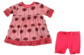 KicKee Pants Strawberry Poppies S/S Babydoll Outfit Set