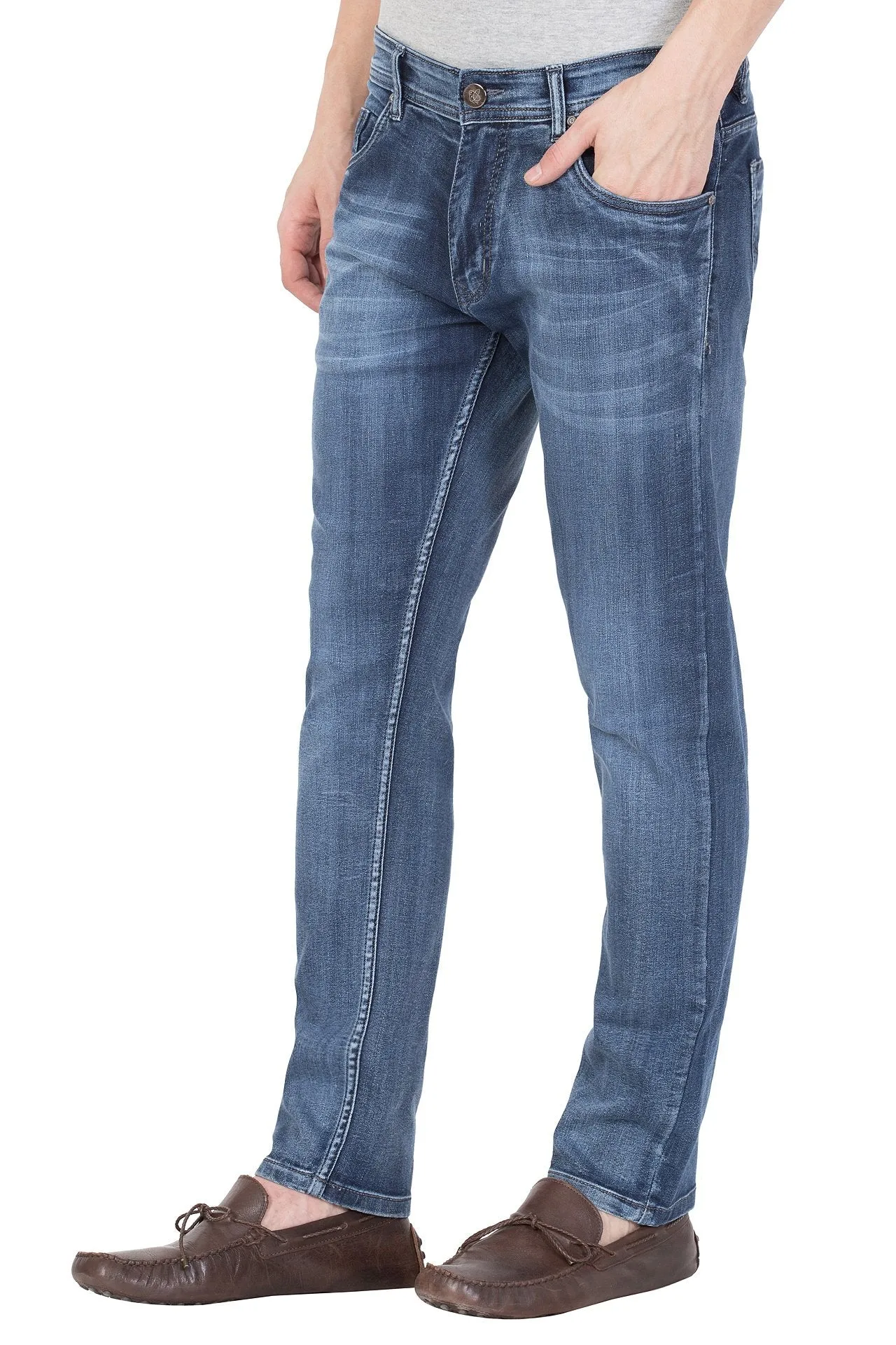 KROSSSTITCH Men's Regular Fit Light Denim Jeans