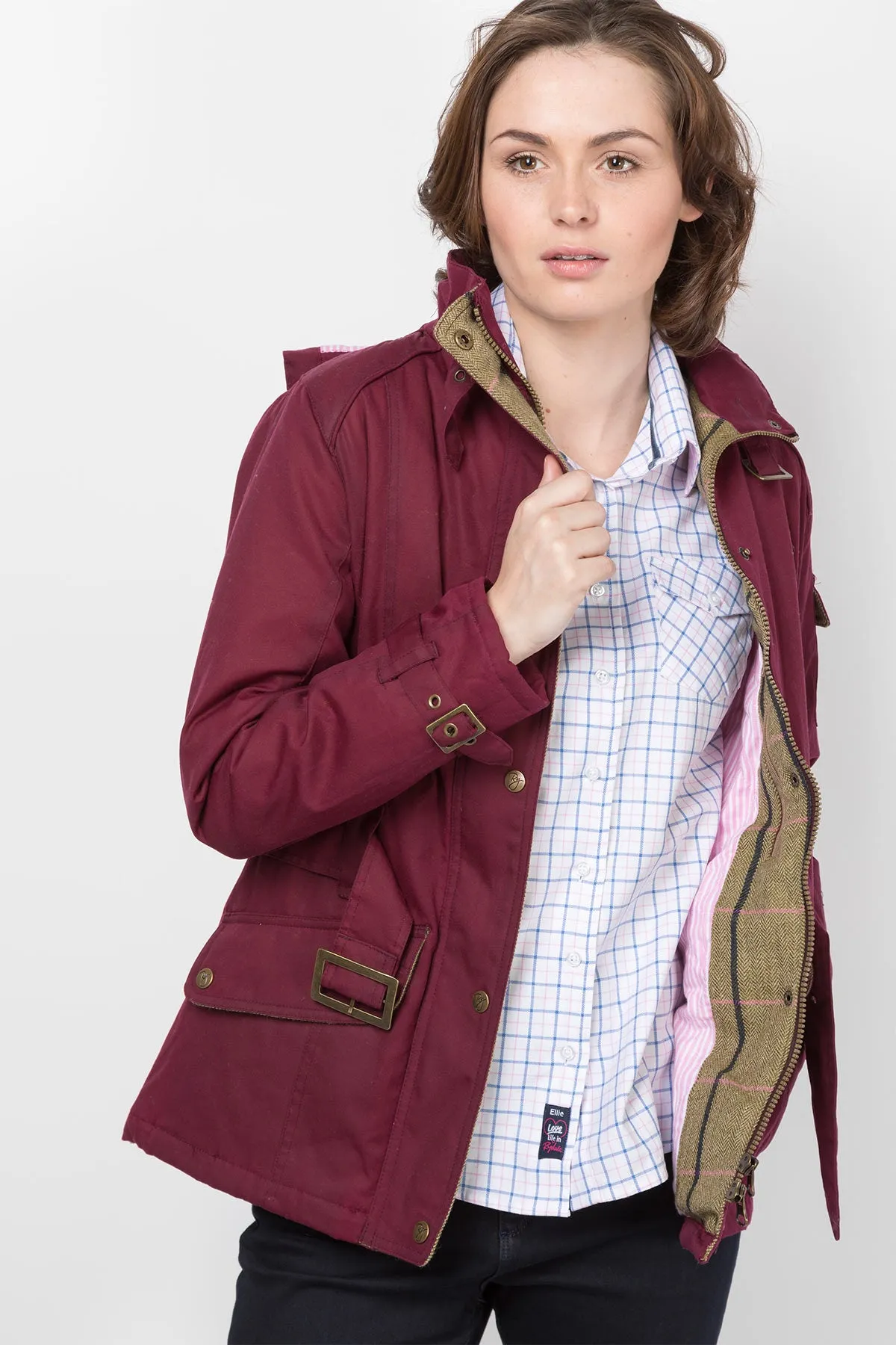 Ladies Belted Wax Jacket - Biker Babe