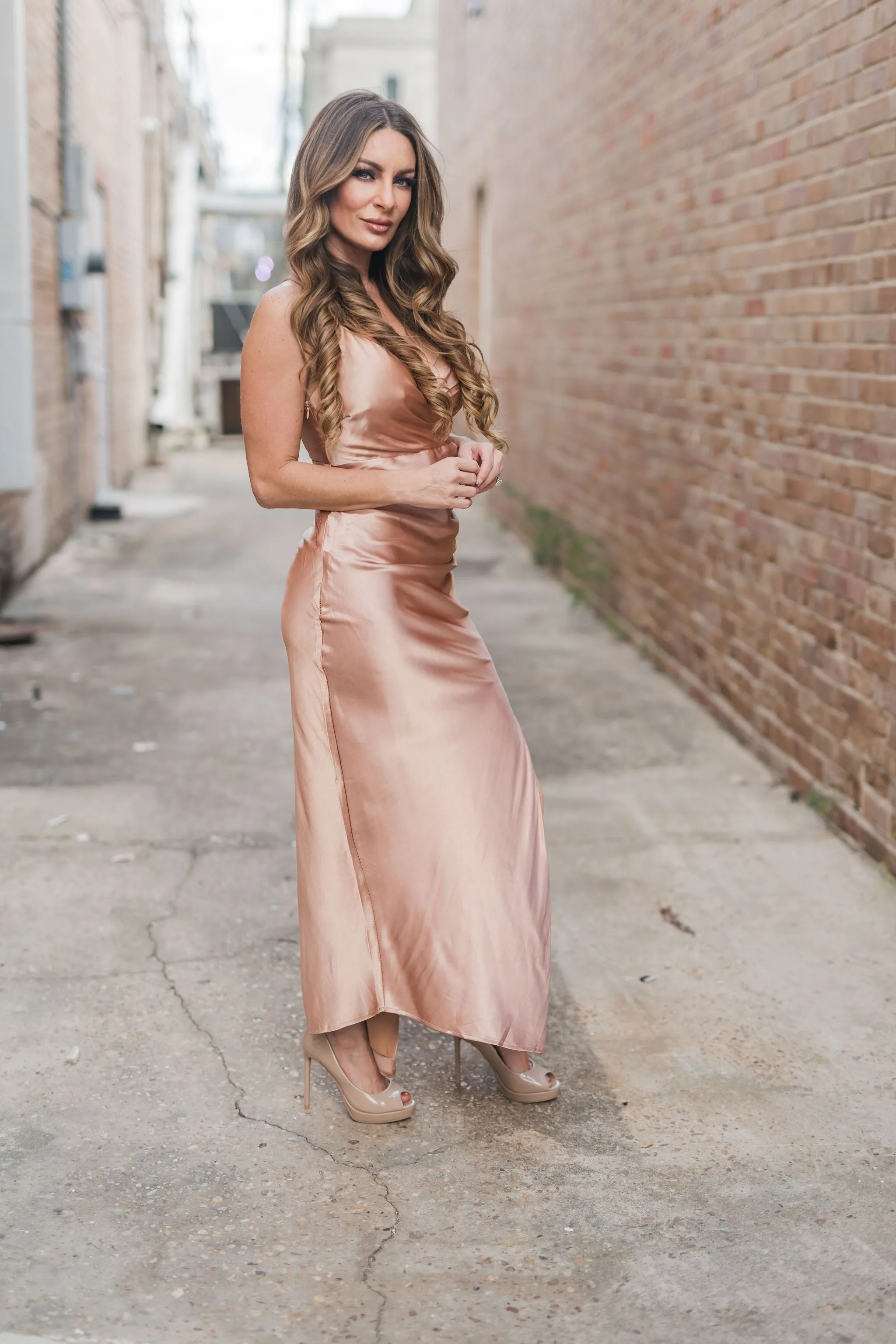 Lainey Satin Midi Dress