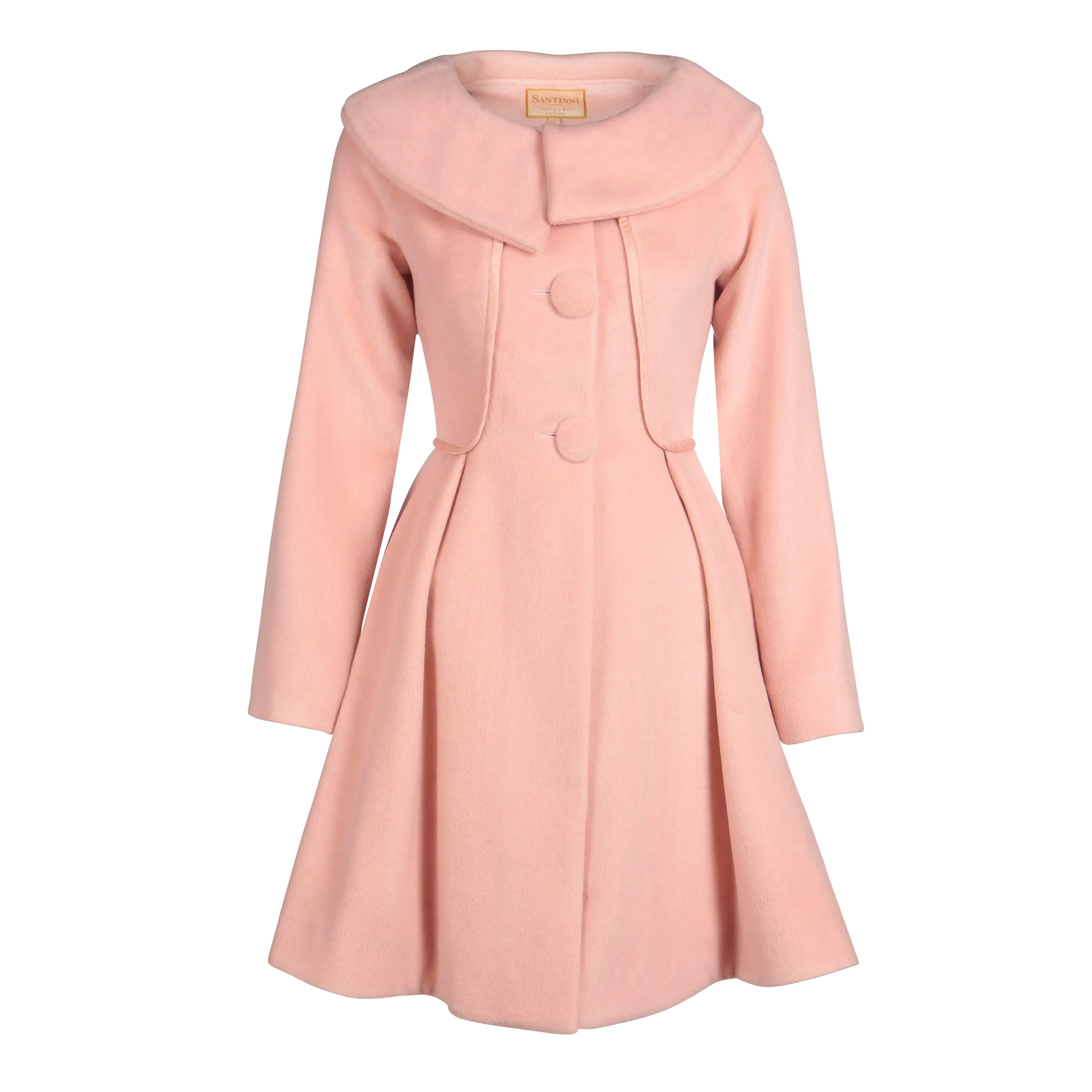 LAST PIECE 'Pillow Talk' Italian Cashmere and Wool Dress Coat in Rosa