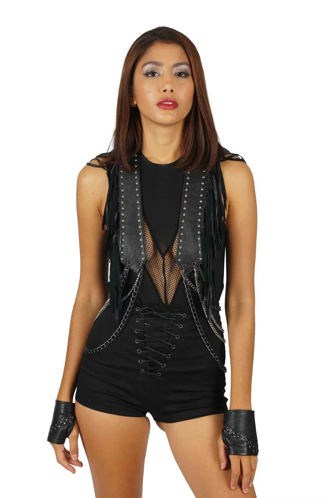 Leather Vest with Tassels