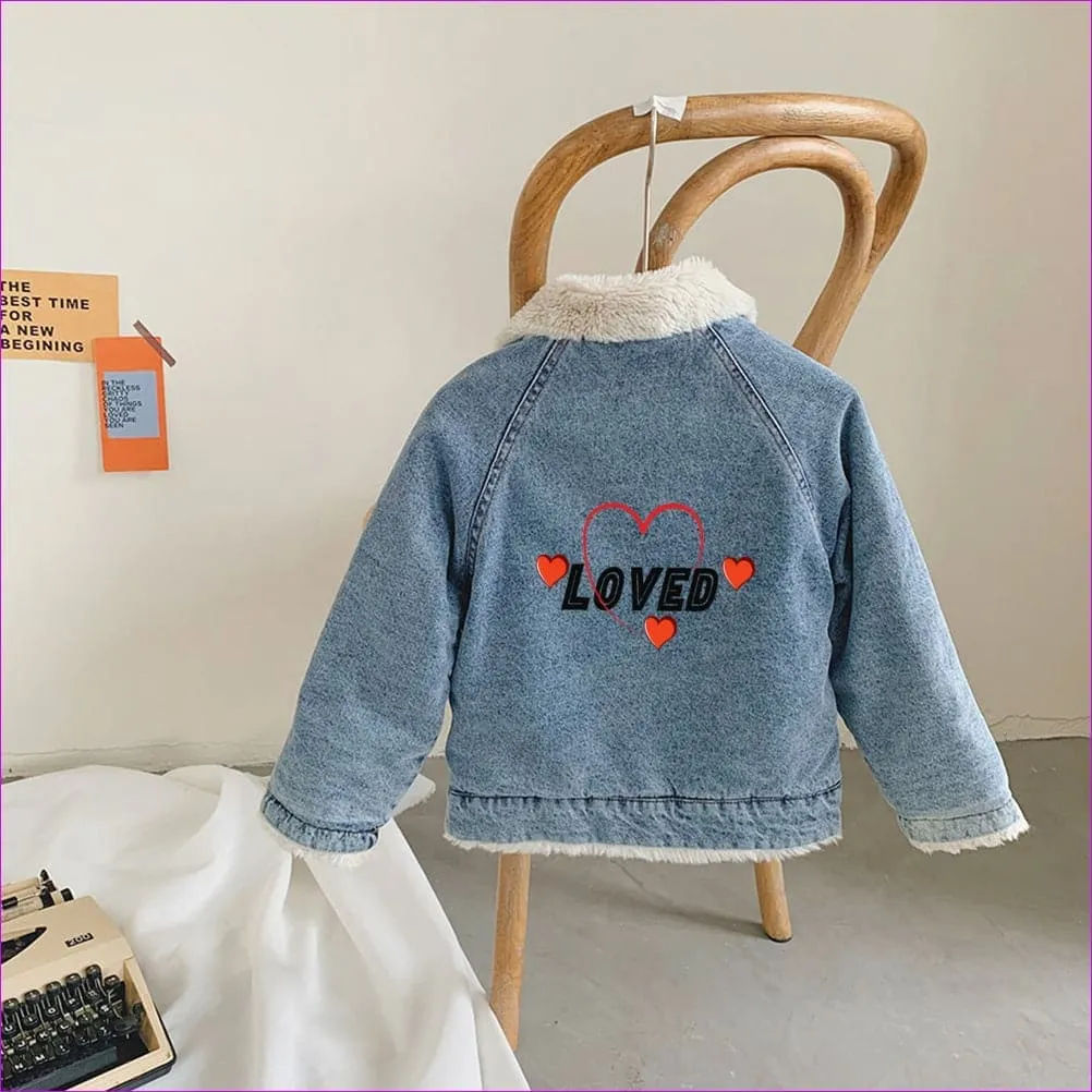 Loved Kids Faux Rabbit Fur Denim Jacket