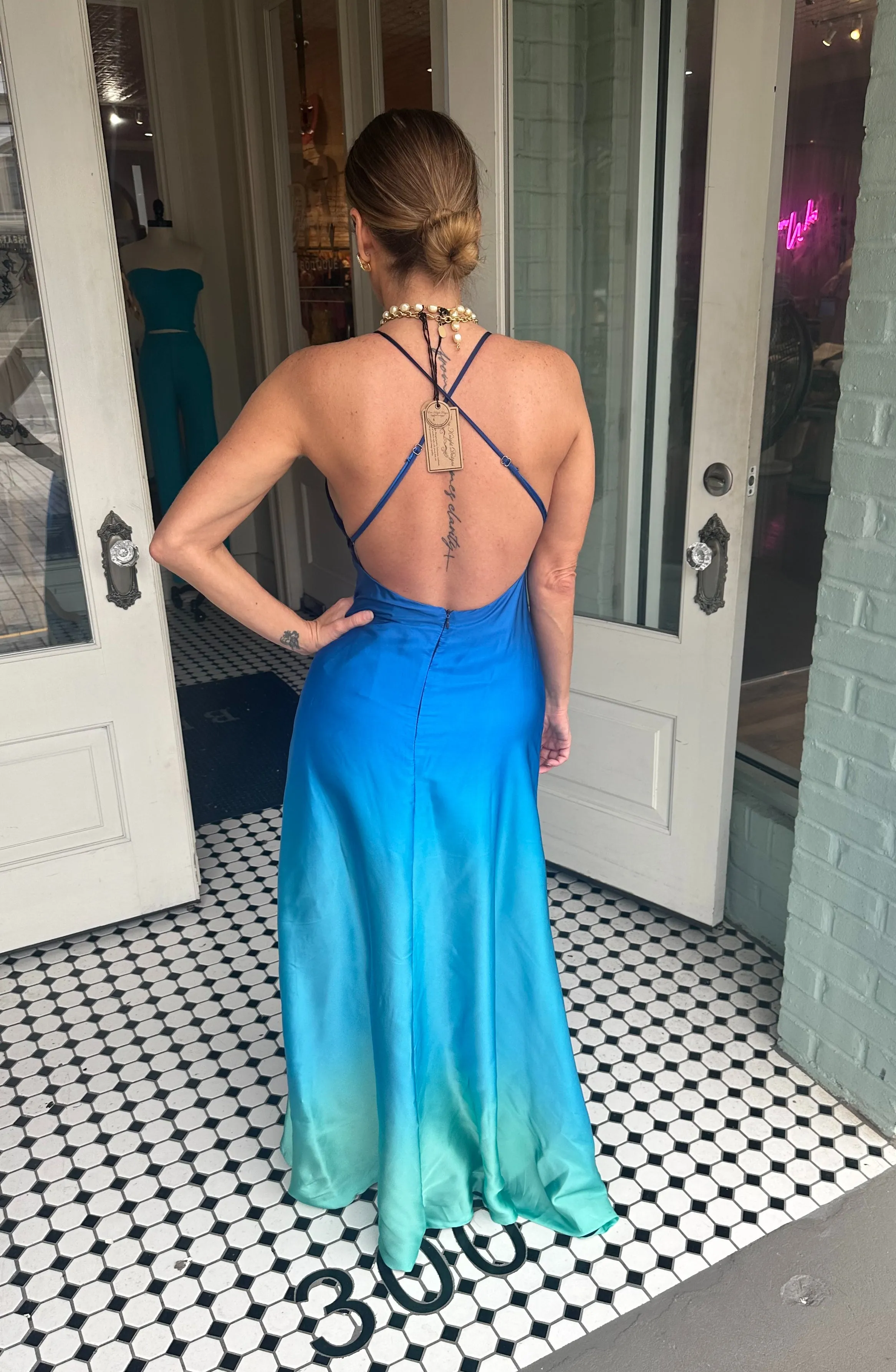 Malie Ombre Ocean Breeze Sleeveless Maxi Dress