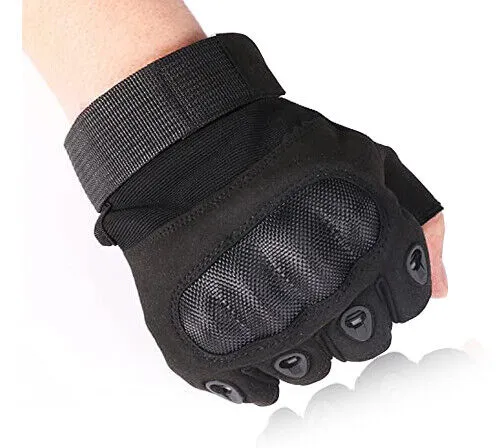 Men Hard Knuckle Fingerless Tactical Glove