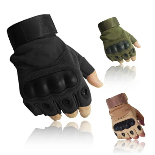 Men Hard Knuckle Fingerless Tactical Glove