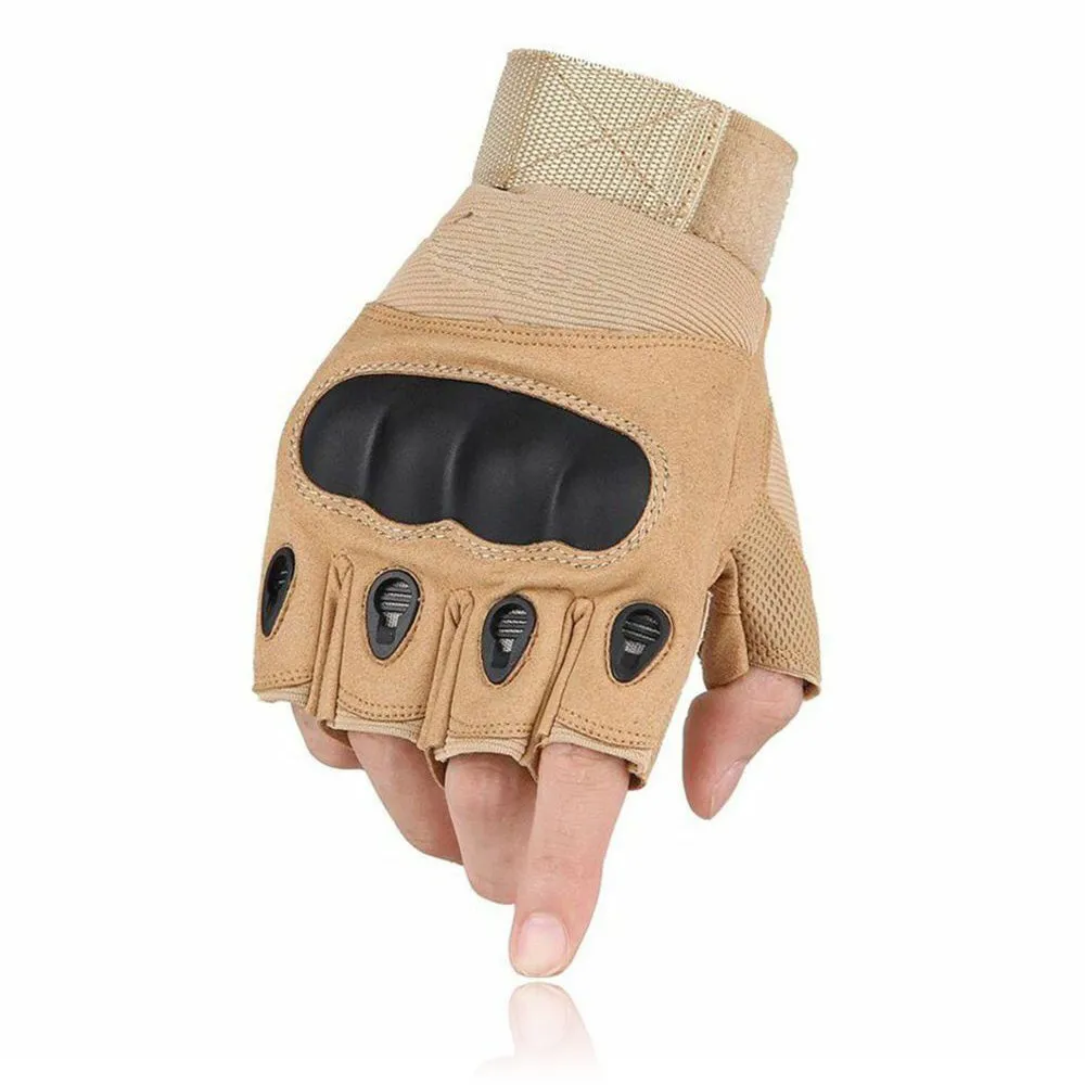 Men Hard Knuckle Fingerless Tactical Glove