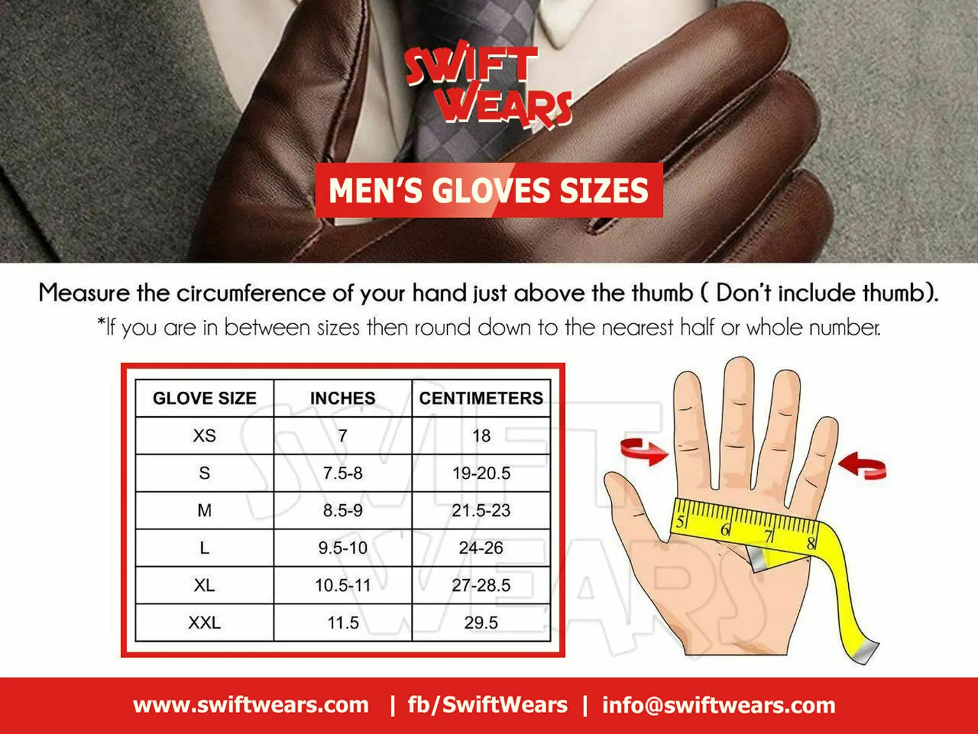 Men Leather Driving Gloves 2 Hole