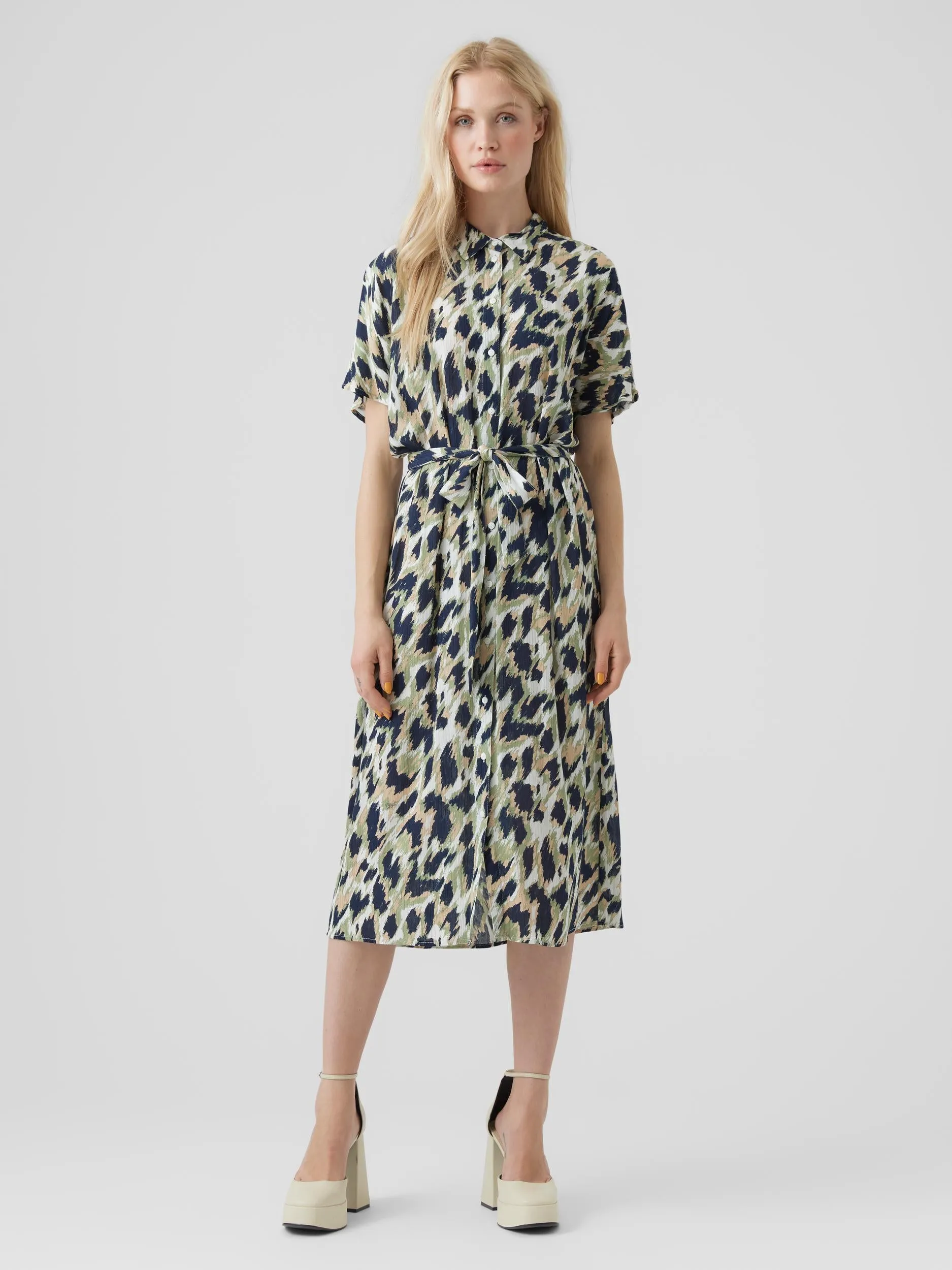 Menny 2/4 Calf shirt Dress - Navy Blazer Mette