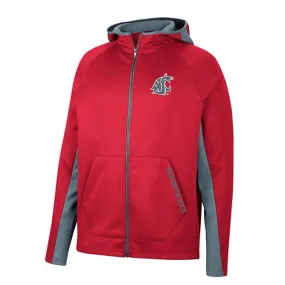 Mens Crimson & Gray Full Zip Hoodie