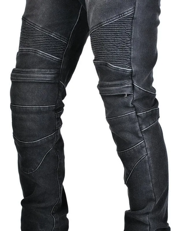 Men's Motorcycle Denim Pants Motorcycle Riding Pants Winter Windproof Anti-Fall Pants